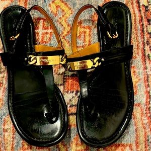 Coach Caterine Logo Hardware Flat Sandals size 9